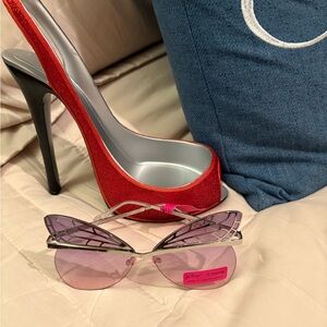 Betsey Johnson Pink and Purple Wing Glasses